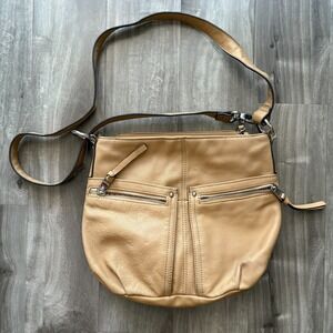 Tignanello Camel Brown Tan SOFT Leather‎ Shoulder Bag Handbag Purse